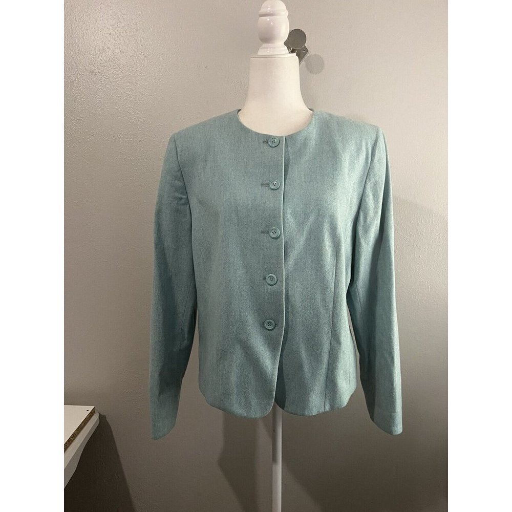 Pendleton Virgin Wool Mint Green Jacket Size 12 - image 3